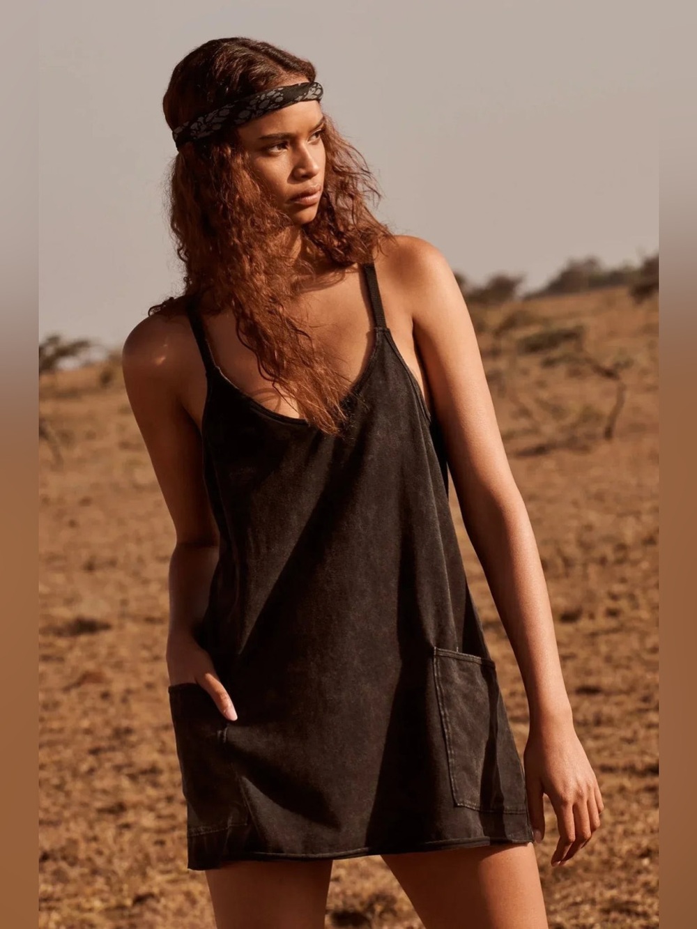Free people movement Hot Shot Mini Dress size M Oversized boho chic lounge 90s